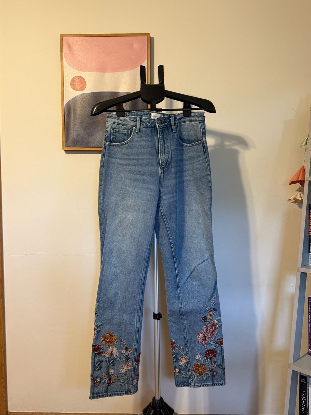 Driftwood Embroidered Straight-Leg Jeans